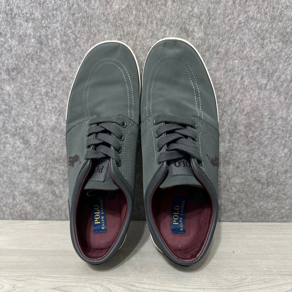 Polo Ralph Lauren Faxon‎ Low Sneakers Mens 12 Grey Perforated Nylon Shoes